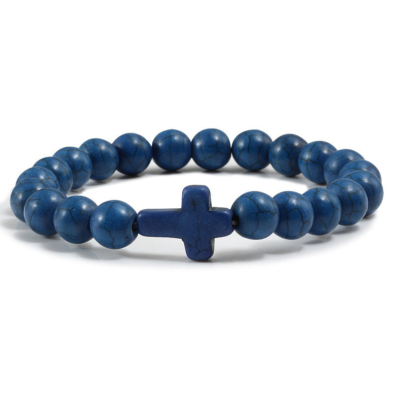 Blue Turquoise Cross Bracelet